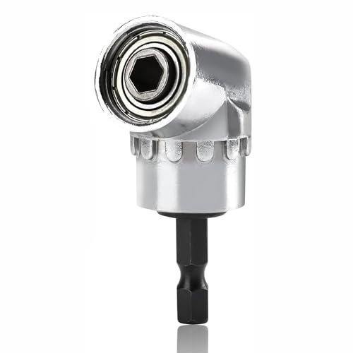 Bestgle 105 Degree Right Angle Drill Adapter, 1/4-inch Hex Shank Power Screwdriver Drill Attachment, Magnetic Bit Socket for Tight Corner Workspace