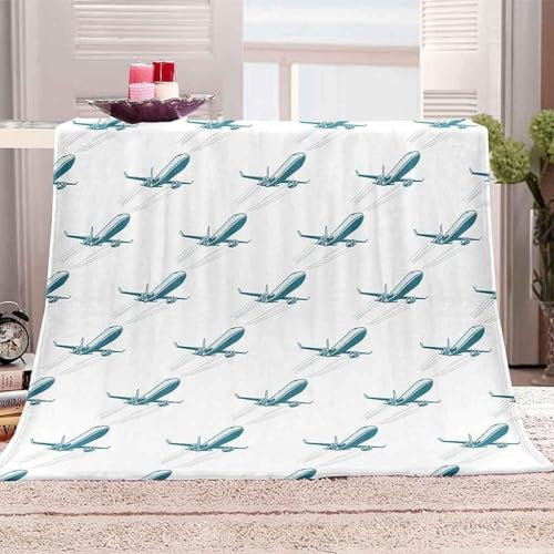Kuscheldecke Flauschig 100x135 Flugzeug 3D Decke Cartoon-Mädchen-Junge Flanell Fleecedecke Weich und Warme Wohndecken Kuscheldecken Sofa Bett Überwurfdecke Sofadecke Couch Blanket Y6434