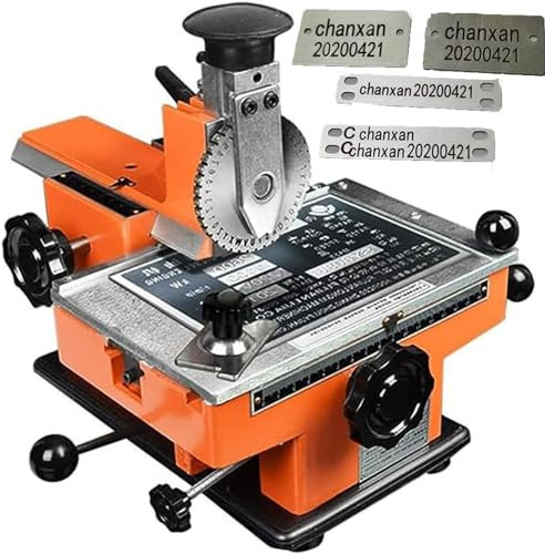 GBHJJ Halbautomatischer BlechpräGedrucker Aus Metall, Edelstahl-PräGedrucker, Erkennungsmarken-PräGung, Namensschild-Markierung, AusrüStungsetiketten-Werkzeuge, Verschiedene ZeichenräDer Optional,6mm