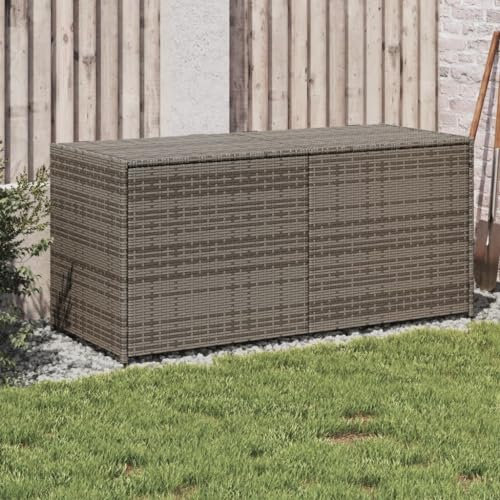 CIADAZ Trädgårdskista grå 283 l poly rotting, trädgårdsskåp, trädgårdslåda, paketlåda, förvaringslåda, balkongskåp, trädgårdslåda, förvaringslåda utomhus, kuddlåda – 365314