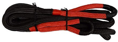 Synthetisches Windenseil-Set, 19mm * 9m 3/4 Zoll * 30 Fuß kinetisches Erholungsseil, Abschleppseil, doppelt geflochtenes Nylon-Rückgewinnungsseil, Synthetisches Windekabel für Geländewagen, LKW, SUV,
