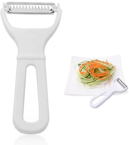 NHQZ pelador patatas pelador verduras pelapatatas pelador tomates pela patatas manual Corta rápido para Patatas, Zanahorias y diversas Verduras,para campamentos Familiares, picnics y Viajes(Blanco)