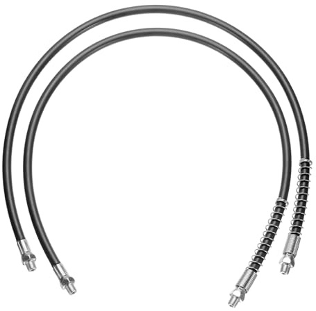sourcing map 2Pcs Grease Gun Hose 31.5 10000 PSI Spring Flex High Pressure Quick Release Grease Replacement with Coupler 1/8 NPT Threads for Grease Gun, Black