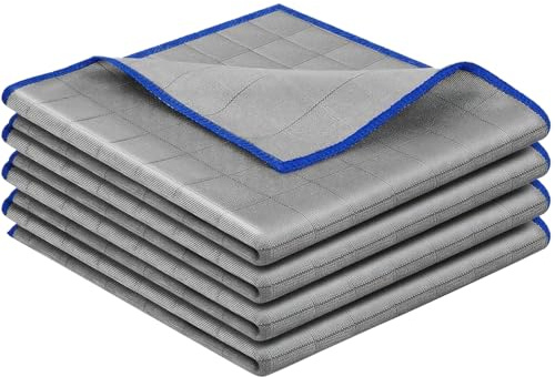 4 Pezzi Panni Magic Microfibra Carbonio, 40×40cm Asciugamani Senza Aloni Catturapolvere Assorbenti Lucida, Strofinacci Pulire per Vetri Pavimenti Casa Cucina Auto Moto, Stracci Pulizia Riutilizzabili