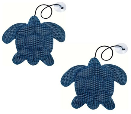 Hot Tub Scum Absorbers Reusable 2-Pack - Washable Oil Absorbing Sponges for Pools, Spas & Bathtubs - Natural Water Clarifier-Turtle