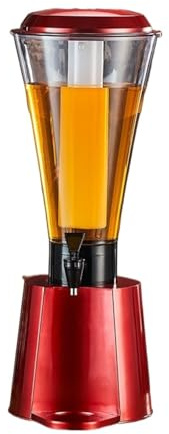 SAGELSHN Dispensador De Cerveza Torre De Bebidas con Tubo De Hielo Desmontable Y Dispensador De Bebidas con Luz LED Barril Cerveza Grifo Cerveza(Rot)