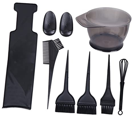 HAPINARY Kit de Coloration Capillaire Professionnel Plateau 8 Pcs Bol à Teinture Capillaire et Pinceaux pour Coiffure à Domicile ou Salon