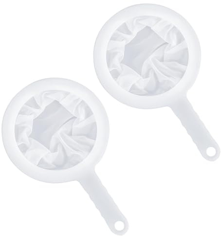 2pcs Mesh Fine Strainer, 200+400 Mesh Ultra Sieve, Plastic Yogurt Sieves with Handles, Fine Meshs Colander for Straining Cocktail, Juice, Sugar Tea, Coffee, Honey, Milk, Flour, Kefir, Nut Milk