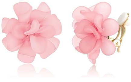XFSRG Pendientes flor mujer diseño pétalos tridimensionales grandes fiesta pendientes llamativos moda accesorios joyería elegante para eventos especiales
