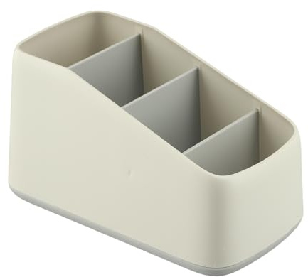 NiuLumea Caja de almacenamiento para control remoto de TV con 4 rejillas para organizar mandos a distancia, bolígrafos, llaves, artículos del hogar, material ABS, estuche organizador compacto de