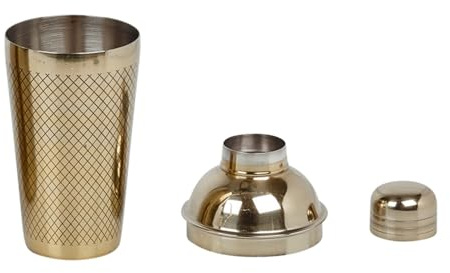 URBNLIVING Gold Metal Barware Set – Double Wall Cocktail Shaker, Ice Bucket, Wine Cooler & Tongs | Premium Home Bar Accessories - Cocktail Shaker Set