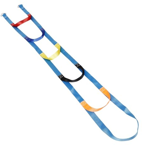 GARVALON Scala di Corda per 2 Metri 6 Gradini, Corda da Arrampicata Morbida e Resistente, Accessori per Attacco Sicuro, Gioco All’Aperto per Sviluppo Motorio e Attività Esterne