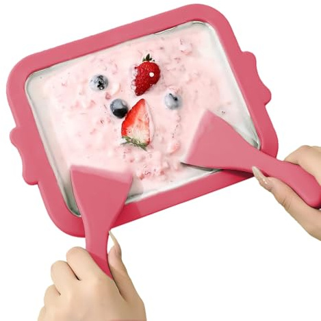 Heladera instantánea – 304 de acero inoxidable y PP 9,65 x 6,89 pulgadas 700 g | Máquina de helados enrollada, mini platos, bandeja de ensalada de frutas para familias | postre