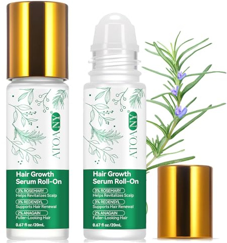 Haarwuchs Serum zum Roll-On – 2PCS Kopfhautserum, Rosmarin-Haaröl mit Rosmarin, Redensyl und Anagain, gegen Haarausfall und dünner werdendes Haar für Männer und Frauen