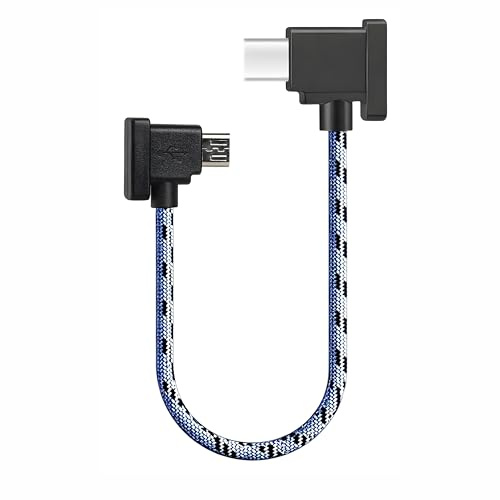 AYHYHLJZJ Cable micro USB C a USB Micro de 30 cm de nailon, compatible con drones como DJI Mini SE, Mavic Mini, Mavic Air, Mavic 2 Pro, cable de transferencia de datos OTG para controladores RC y