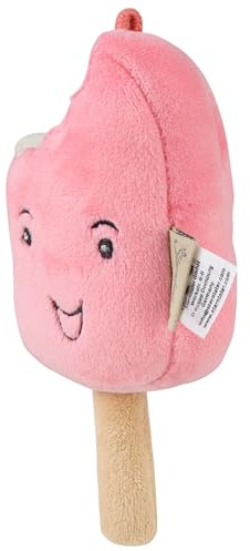 Sterntaler Kuscheltier S EIS am Stiel aus kuscheligem Flausch, gefüllt mit Polyesterwatte, mit Quietsche, 14,7 × 7 × 4,2 cm – Koralle