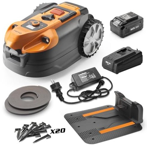 Robot Tondeuse Autonome 24V sans Fil périmétrique avec Station de Charge - Max 600m²