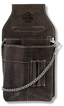 LEONARDO VERRELLI Kellner-Geldbörse aus Leder in Braun mit großem Münzfach Damen Herren Portemonnaie mit oder ohne Holster und Kette