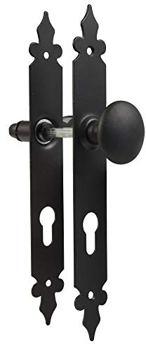 Türgriff Türdrücker Drückergarnitur Türbeschlag Griffset Schwarz matt Schmiedeeisen Optik 72 / 8mm (Wechselgarnitur)