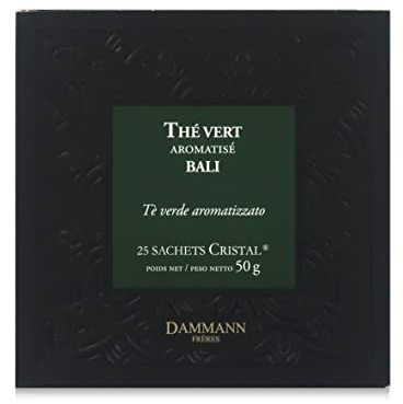 Dammann Bali - Thé vert aromatisé au jasmin et fruits exotiques, 25 sachets cristal - Dammann Frères