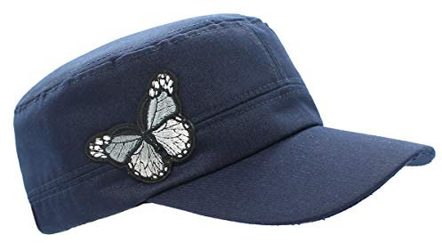 dy_mode Kappe Damen Baseball Cap Mütze Schirmmütze Schmetterling Butterfly - K050 (K050-Tiefblau)