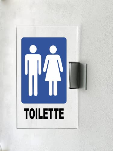 CARTELLO IN PLEXIGLASS A BANDIERA SEGNALETICO - TOILETTE CLASSIC - Con Supporto in alluminio & Stampa U.V. (30X42 CM)