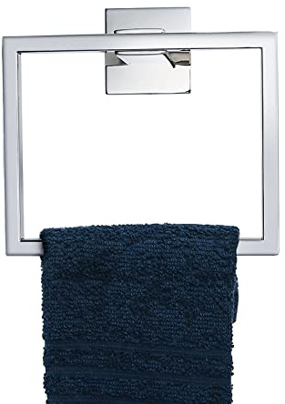 TNOMS Anneau Porte-Serviette carré Moderne en Acier Inoxydable chromé Poli pour Salle de Bain