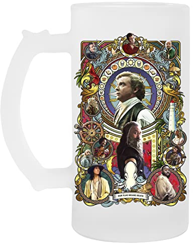Our Flag Means Death (Art Nouveau) Glass Beer Mug Cup Ice Cream Beer Mug Cup