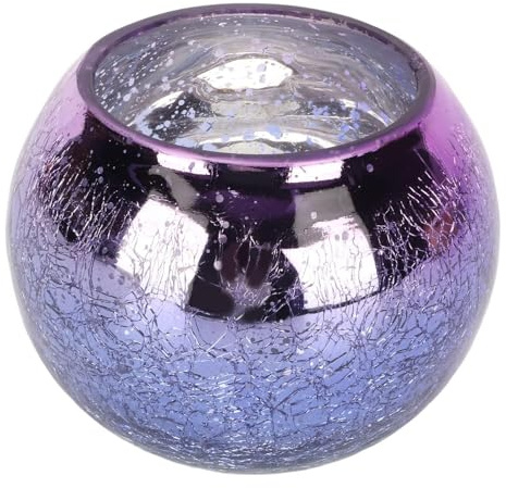 Teelichthalter Votivkerzenhalter Romantischer Kerzenhalter Dekorativer Teelichthalter aus Glas für Hochzeit, Kirche, Schlafzimmer und Tischdekoration, Geburtstagsfeier, Geschenke (Farbverlauf Lila)