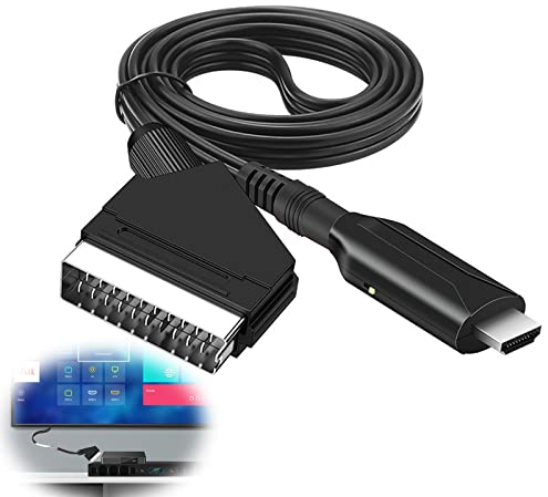 Nizirioo Cavo SCART a HDMI: Convertitore All in One SCART a HDMI, Adattatore da Scart a Hdmi con cavo HDMI e cavo Scart Full HD 1080P/720P Video Audio Convertitore per HDTV STB VHS Xbox PS3 Sky