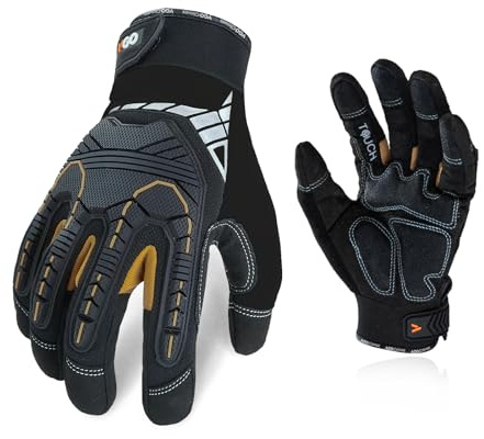 Vgo... 1 Paar hohe Mechnische Arbeitshandschuhe, für große Belastungsarbeit, Vibration-Schutz-Handschuhe, Heavy Duty (SL8849IP)