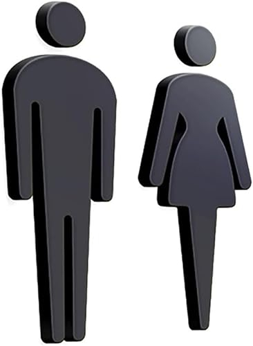 Toilettenschild, Toilettenschilder, Toilettenschild, 17,8 cm (7 Zoll) for Männer und Frauen, WC-Schild, Acryl mit starkem selbstklebendem Klebeband, WC-Schilder for Zuhause, Büro, Tür, Wand (Farbe: St