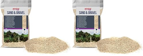 Amtra Cuarzo Blanco Marfil, Arena de Acuario de Cuarzo Blanco Fino, para Agua Dulce o Salada, Tamaño de Grano 0.8-1.2 Mm, Cantidad de 5 kg (Paquete de 2)