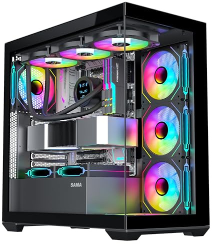 SAMA SV01 ATX Mid Tower Gaming Computer PC Case, Type-C Black