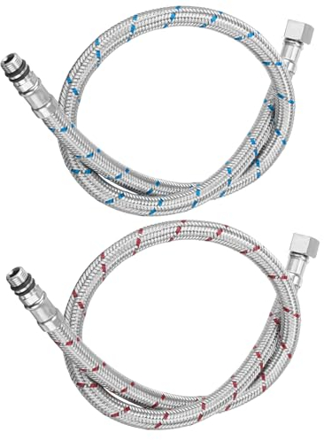 2 Stück Anschlussschlauch Armatur, Panzerschlauch 1/2 Zoll x M10 Edelstahl Wasserhahn Schlauch 60cm Flexschlauch Geflochtener Verlängerung für Mischbatterie