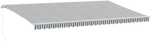 vidaXL Markise Manuell mit LED Anthrazit & Weiß 600x300 cm, Markisen, Markise ausfahrbar, Manuelle Markise, Markise einziehbar, Markise manuell
