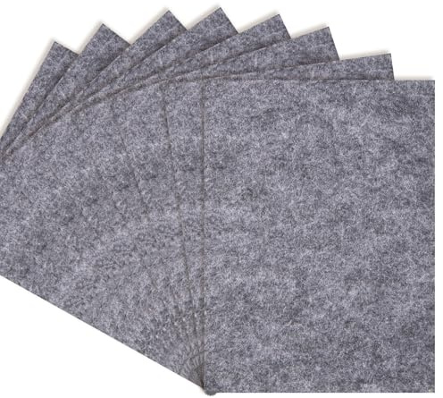 yumcute Filzgleiter Selbstklebend, 20×16cm | 8 Stück Filzplatten 5mm Dicke, Grau Klebefilz Filzmatten zum Zuschneiden, Filz Selbstklebend für Möbelbeinschieber und Handwerk