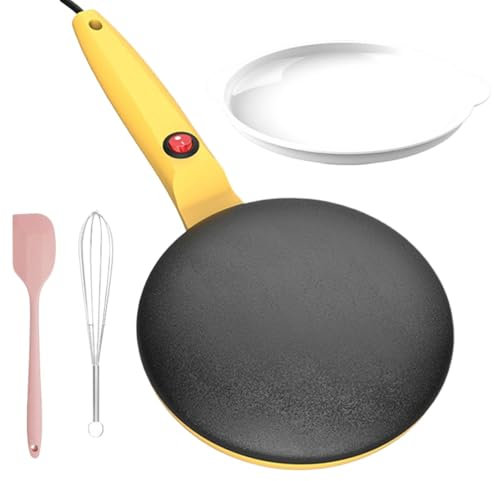 lyanny Crepera Eléctrica, Crepera Instantánea con Mango Antiadherente, Crepera Eléctrica Instantánea Antiadherente De 20 Cm, Control Automático De Temperatura, Fácil Limpieza
