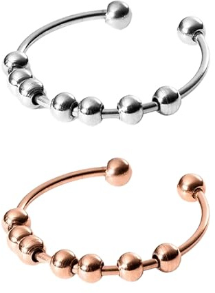 Purelei Shade Anxiety Ring - Fidget – Damenring aus langlebigem Edelstahl – Wasserfeste Ringe – in verstellbaren Größen erhältlich von 50-66 - Damenschmuck