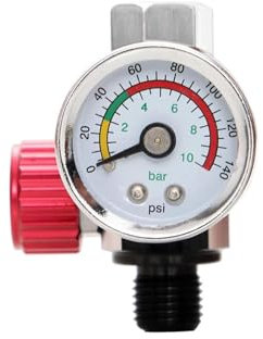 Red Air Pressure Regulator with Gauge Adjustable Pressure Regulating Valve for Air Compressor, Pneumatic Tool, Sandblasters