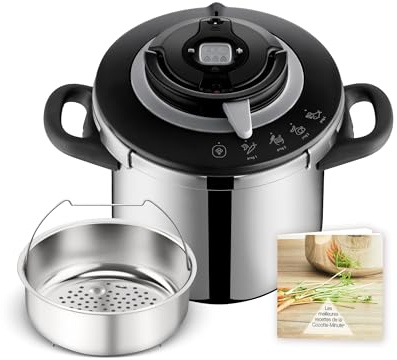 SEB Clipso+ CHEF 10L Pressure Cooker, 7-10 Containers, Induction, 4 Cooking Programs, One Hand Opening and Closing the Lid P4551500