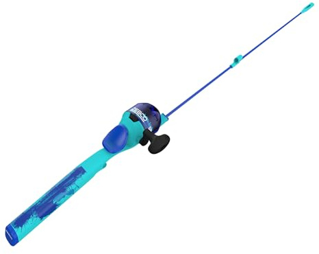 Zebco Youth Floating Rod and Fishing Reel, Pre-Rolled and Includes Training Cap for Throwing