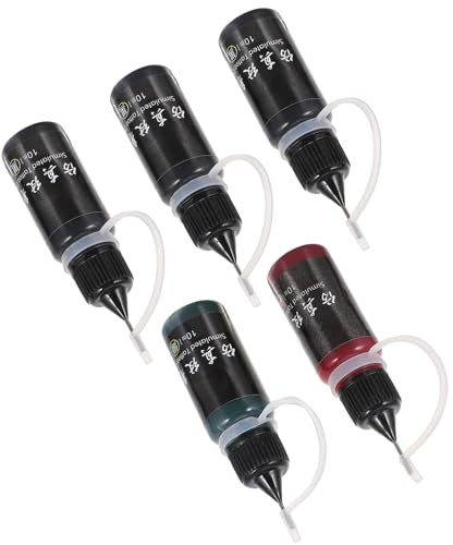 DEARMAMY 5 Flaschen Semi Permanente Tattoo Flüssigkeit 10ml Selbstgemacht Temporäre Tattoos Tinte Hautverträglich Satz Für Erwachsene Kinder Bühnenpartys