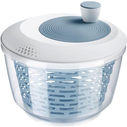 Centrifuga per insalata Westmark – Ideale per lavare, centrifugare e servire l’insalata, insalatiera salvaspazio con coperchio e beccuccio versatore, antiscivolo, 4,4 l – plastica, senza BPA