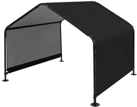 GYMAX Tenda per Animali Domestici da Esterno, Tenda per Cani all'Aperto, Rifugio Ombreggiante con Rivestimento Impermeabile, Struttura in Metallo e Picchetti, per Giardino Patio, Parco, 129x124x108cm