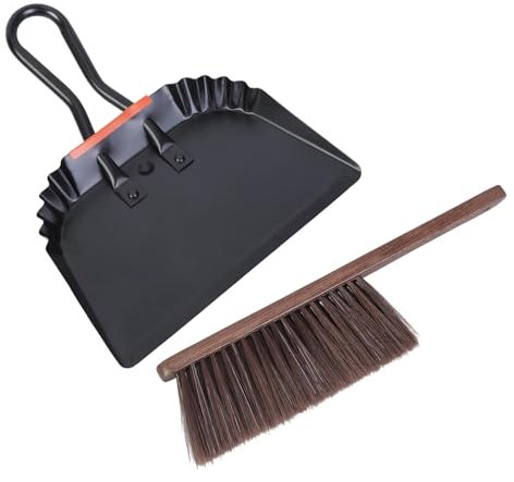 17 Inch Metal Large Handheld Dustpan And Hand Broom Brush Set For Sweeping Small Items In Indoor And Outdoor Space
