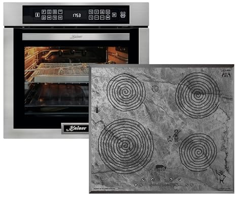 KAISER Backofen-Set Herd Set Autark Einbaubackofen Edelstahl,86L 15 Fkt. mit Induktions-Kochfeld, 4 Induktions-Kochzonen mit Power-Funktion, 60 cm EH 6306 N R +KCT 6705 FI Ära