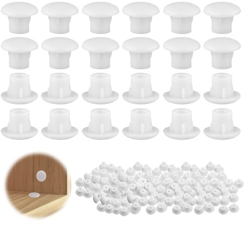 600 Pièces Cache Trou Bouchon Plastique, Cache Trou Meuble 5mm Bouchons Blancs pour Cache-Vis Bouchon de Trou de Percage pour Meuble Étagères Armoires