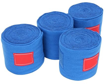 Hamwesh Enveloppements de, Matériau en Polyester, Ajustement sécurisé Réglable, Protection des Jambes de Cheval, Bandage de Jambe de Cheval, pour Chevaux (Blue)