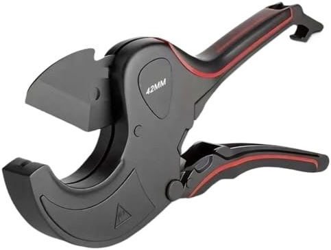 Tagliatubi in plastica Tagliatubi a cricchetto in PVC con lame affilate SK5 for tubi in plastica PPR PEX, tagliatubi for idraulici, utensile manuale for il taglio(42MM)